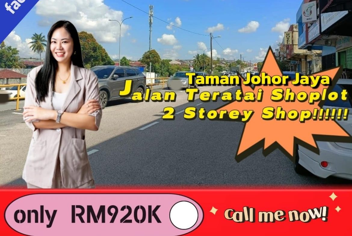 Taman Johor Jaya 2 Storey Shoplot Facing Main Road