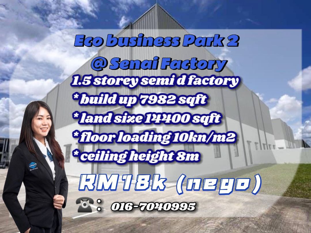 Eco Business Park 2 @Senai 1.5Storey Semi Detached Medium Industrial Factory