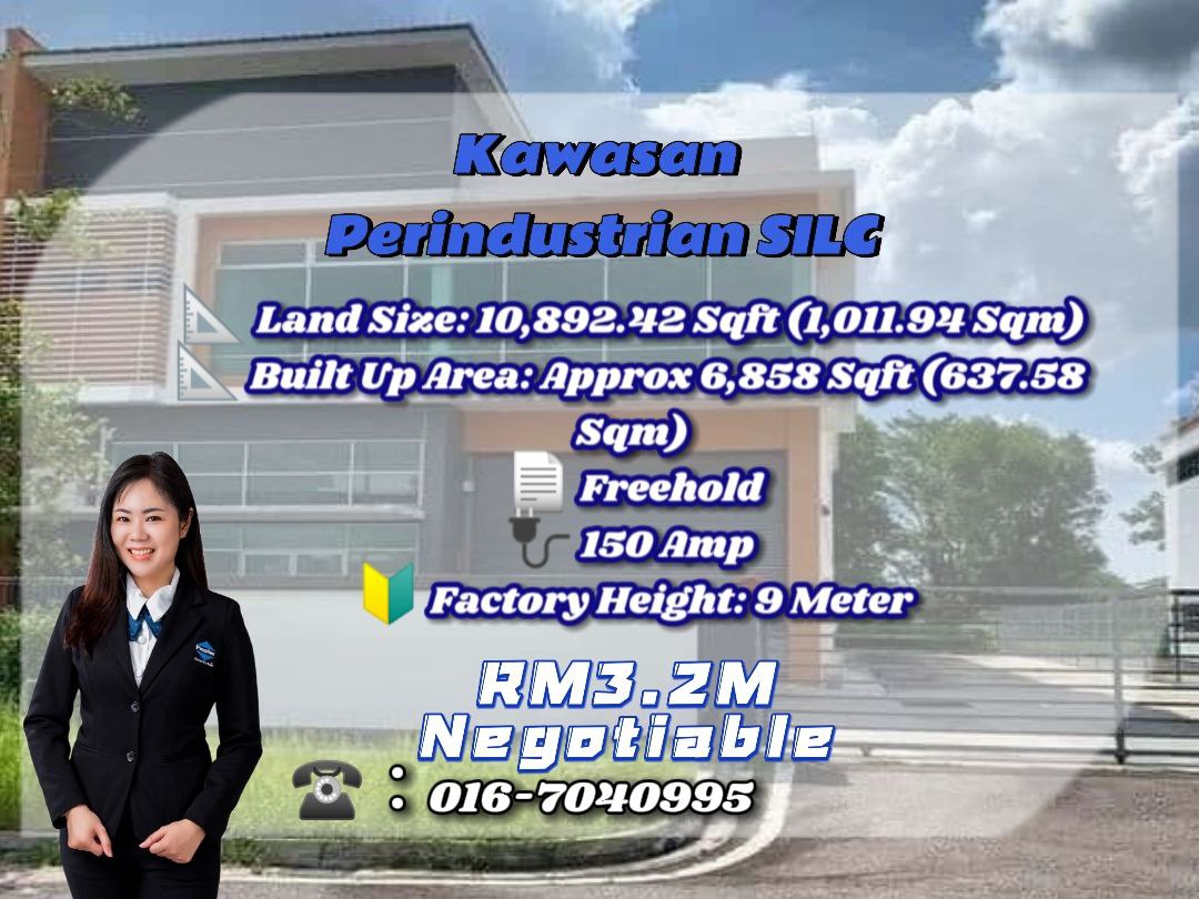 Kawasan Perindustrian SILC 1.5Storey Semi Detached Light Industrial For Sale