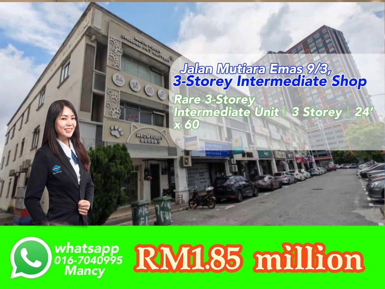 Taman Mount Austin Three Storey Shoplot at Mutiara Emas with Rental Income