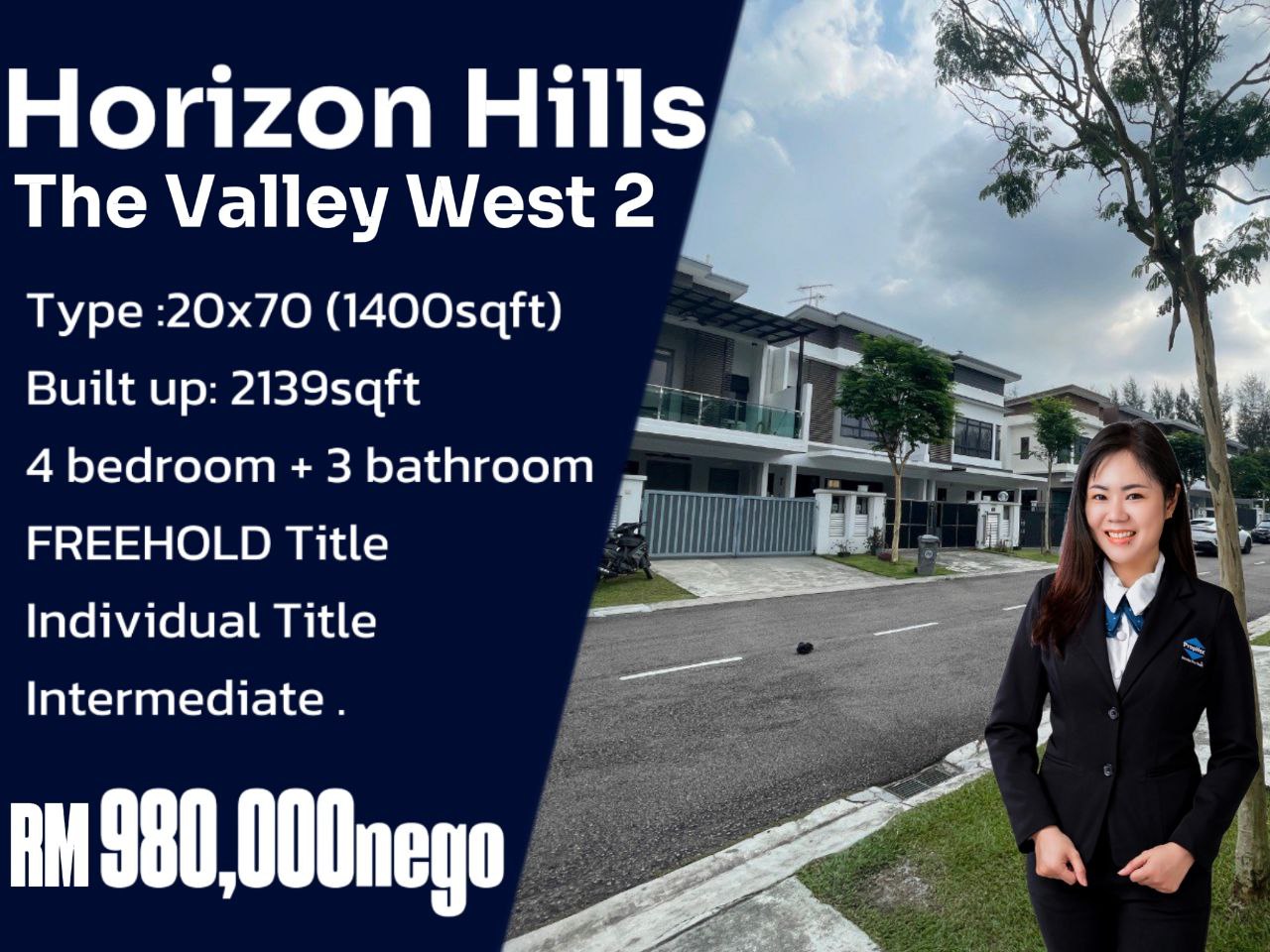 Horizon Hills The Valley West Double Storey Terrace with Partially Renovation House