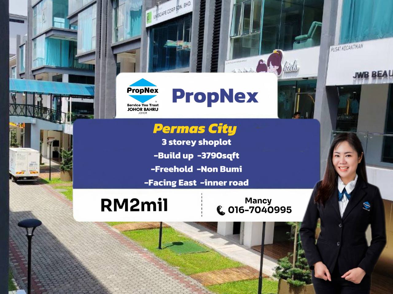 Permas City Three Storey Shoplot with Rental Income for Sale