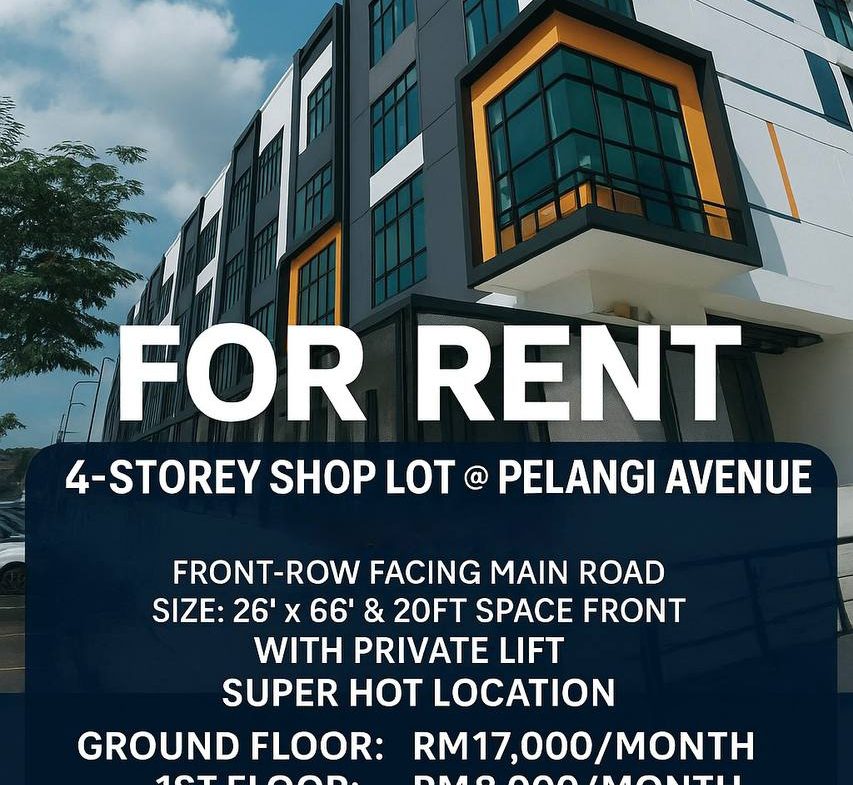 Pelangi Avenue Four Storey Commercial Shoplot with Private Lift