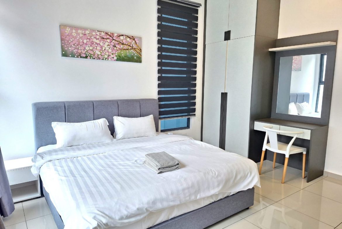 One bedroom with a private bathroom fully furnished studio unit for rent @ Maisson Residence