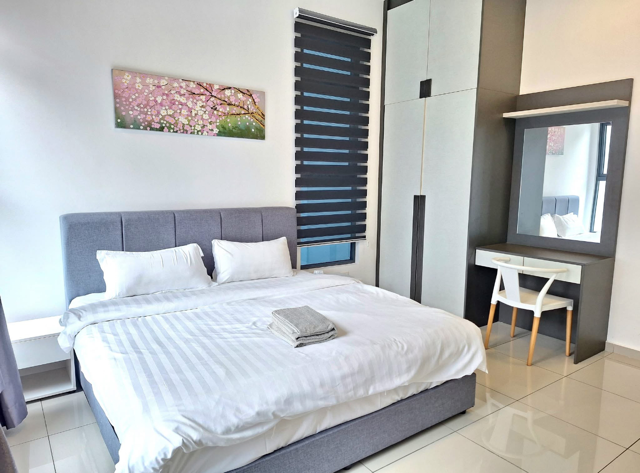 One bedroom with a private bathroom fully furnished studio unit for rent @ Maisson Residence