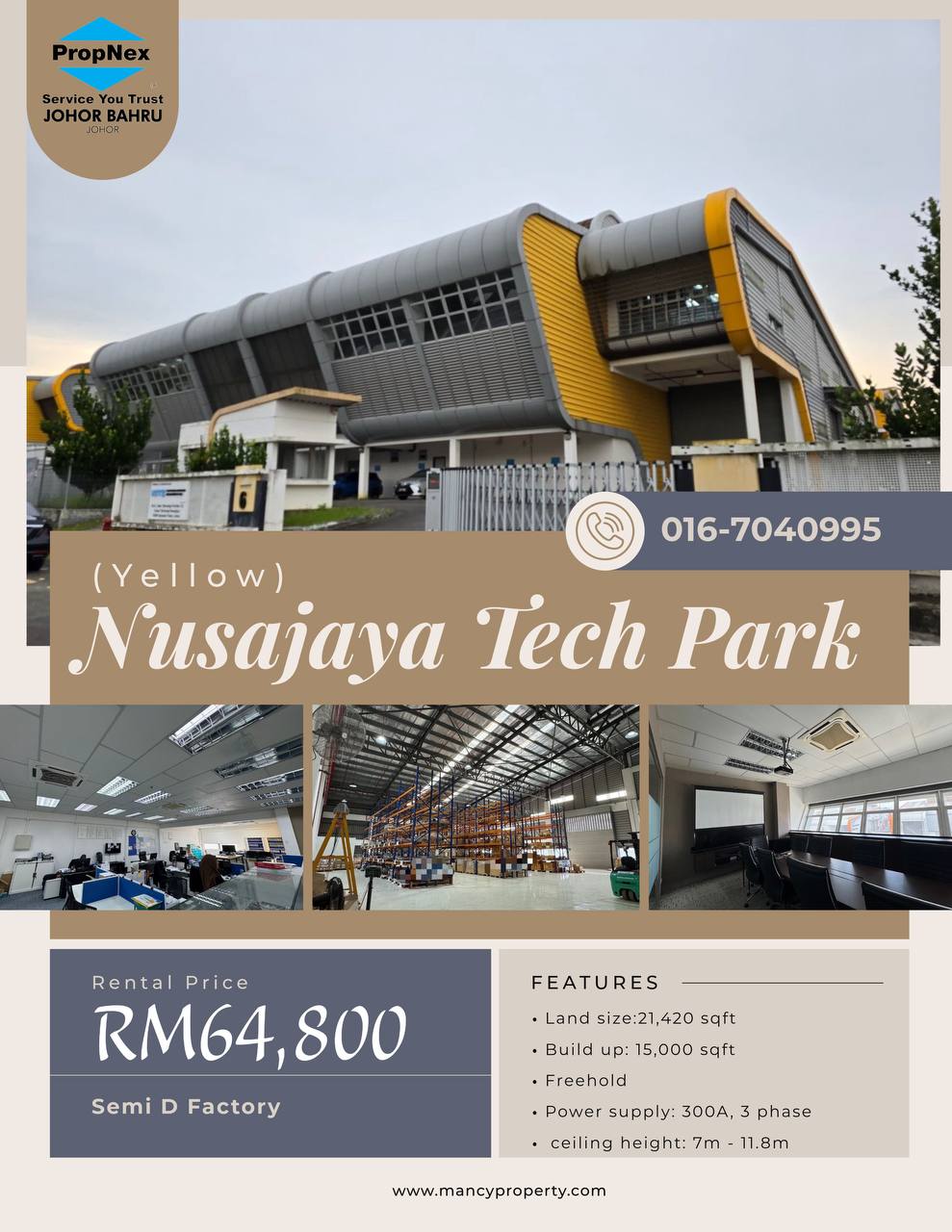Nusajaya Tech Park Medium Industrial Factory
