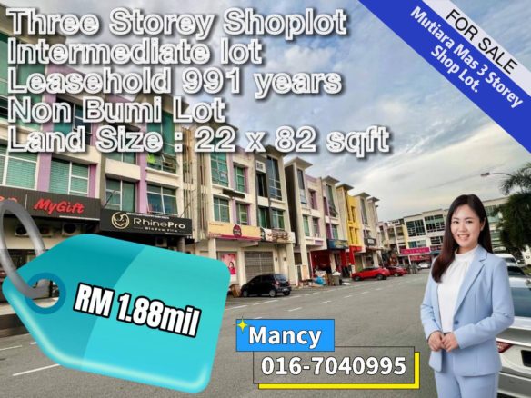 Taman Mutiara Mas Three Storey Commercial Shoplot and Good For Investment