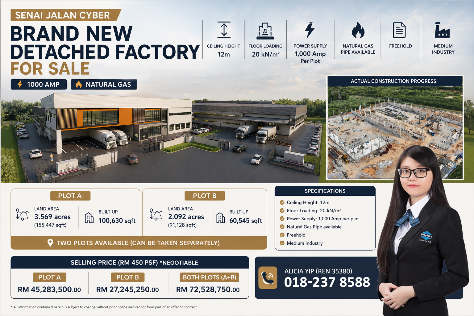 Senai Brand New Detached Factory For Sale | 1000 Amp