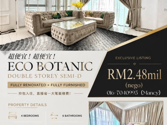 Eco Botanic Double Storey Semi Detached Fully Renovation