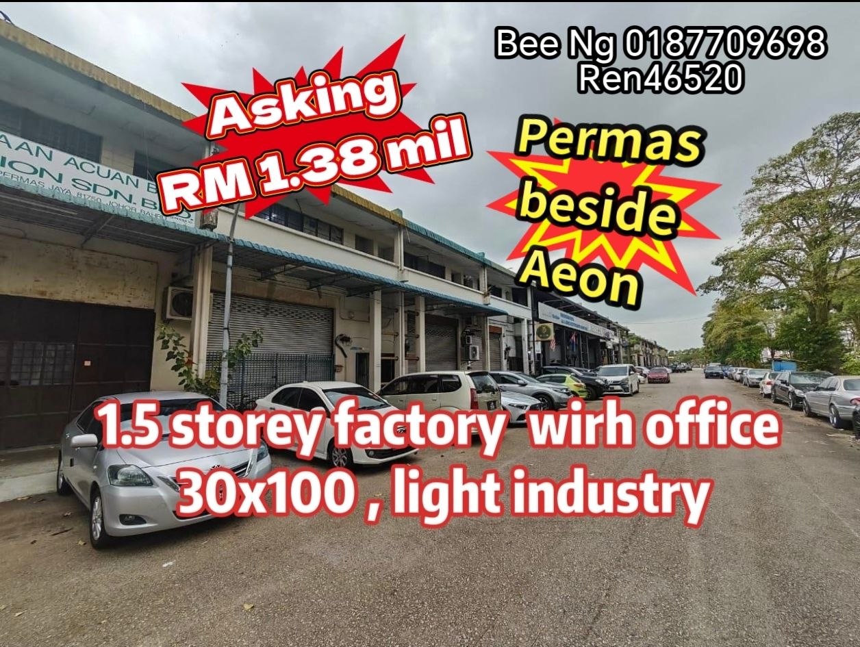 Permas Jaya / Beside Aeon / 1.5 storey factory with office