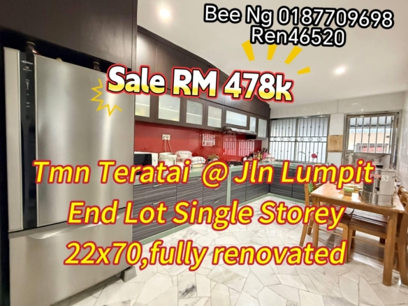 Taman Teratai @ Jalan Lumpit Single Storey Terrace 22×70 End Lot Unblock View