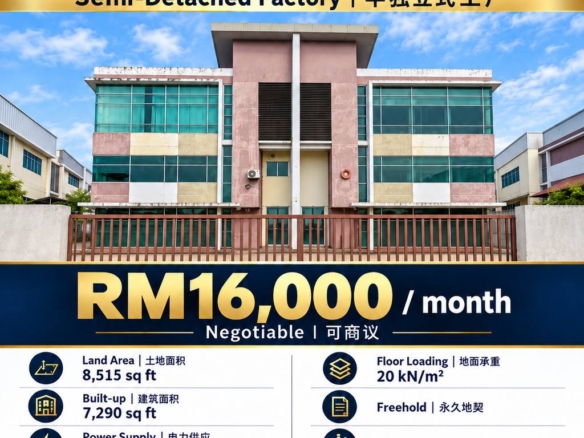 SILC Gelang Patah Semi Detached Medium Industrial For Rent