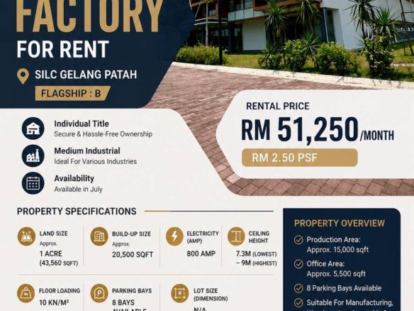 SILC Gelang Patah Medium Industrial Factory For Rent