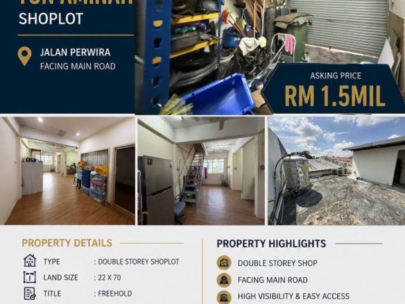 Taman UngkuTun Amainah Double Storey Shoplot with Mazzaine Floor and Facing Main Road